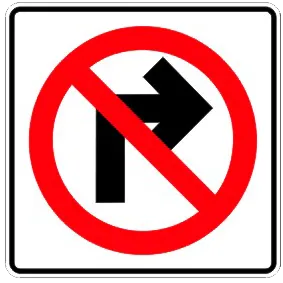 no girar a la derecha